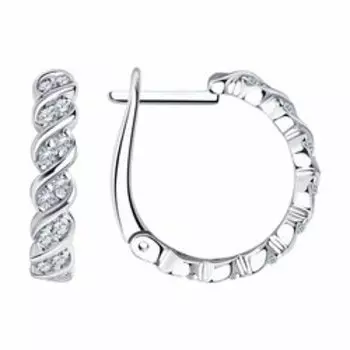 Серьги из серебра с фианитами