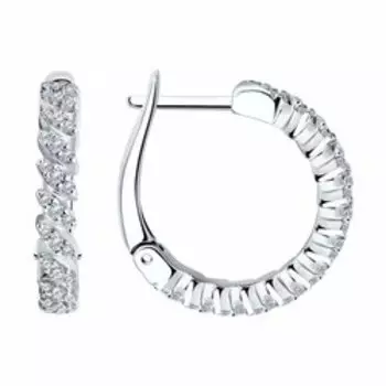 Серебряные серьги с фианитами