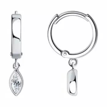 Серебряные серьги с фианитами