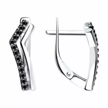 Серебряные серьги с фианитами