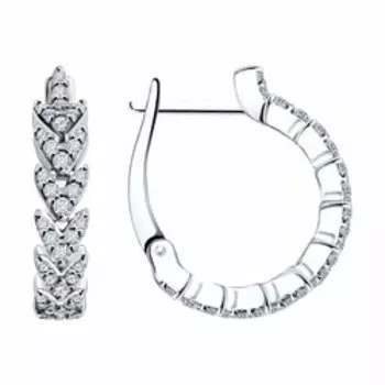 Серьги из серебра с фианитами