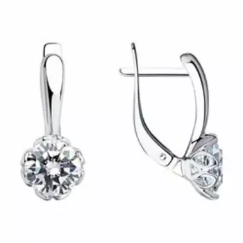 Серебряные серьги с фианитами