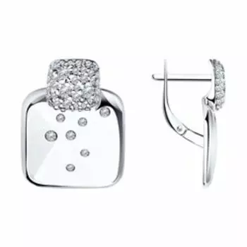 Серебряные серьги с фианитами