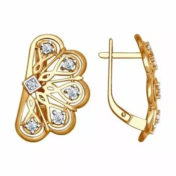 Серебряные серьги с фианитами