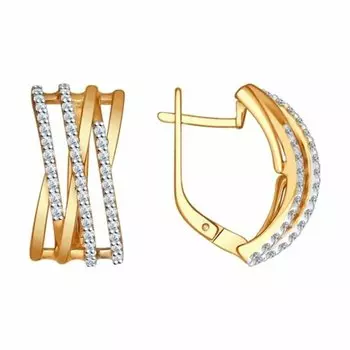 Серебряные серьги с фианитами