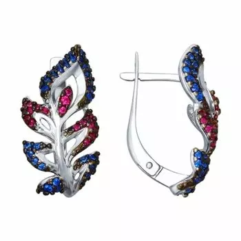 Серебряные серьги с фианитами