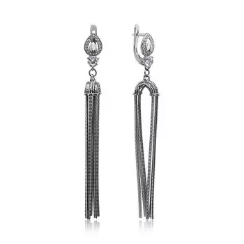 Серебряные серьги с фианитами