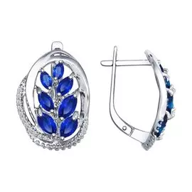 Серебряные серьги с фианитами