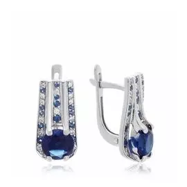 Серебряные серьги с фианитами