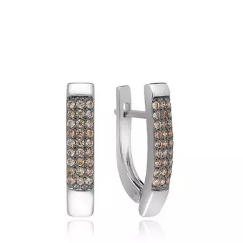 Серебряные серьги с фианитами