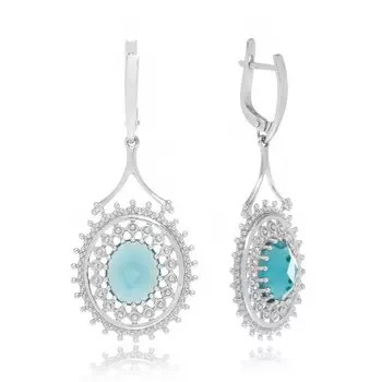 Серебряные серьги с фианитами