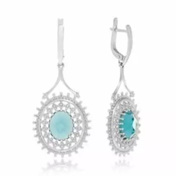 Серебряные серьги с фианитами