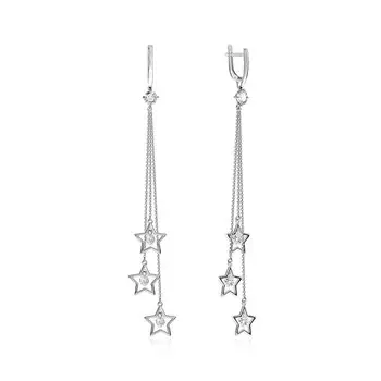 Серебряные серьги с фианитами