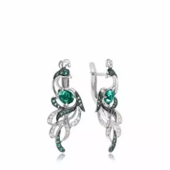 Серебряные серьги с фианитами