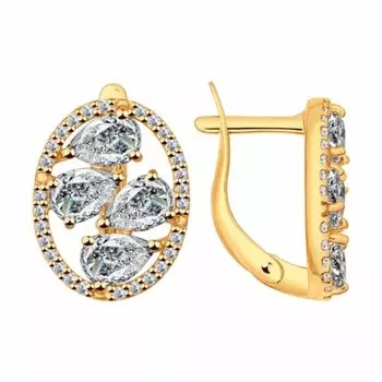 Серебряные серьги с фианитами