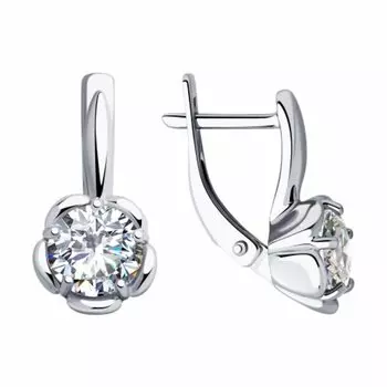 Серебряные серьги с фианитами