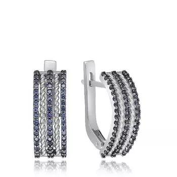 Серебряные серьги с фианитами