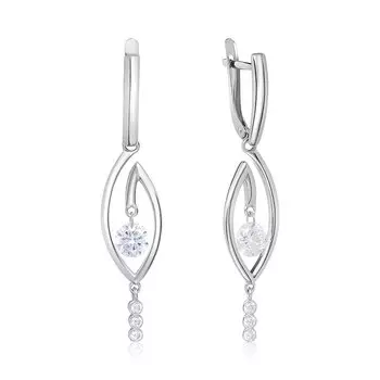 Серебряные серьги с фианитами