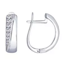 Серебряные серьги с фианитами