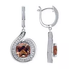 Серебряные серьги с фианитами