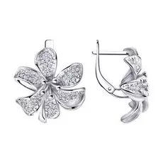 Серебряные серьги с фианитами