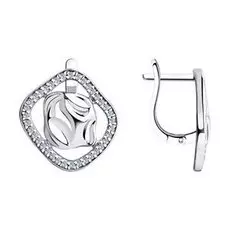 Серебряные серьги с фианитами