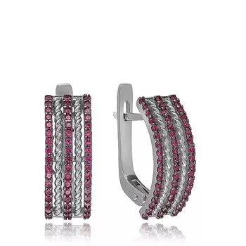 Серебряные серьги с фианитами