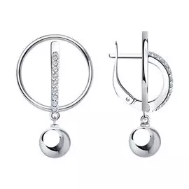 Серебряные серьги с фианитами