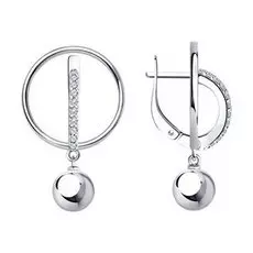 Серебряные серьги с фианитами