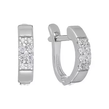 Серебряные серьги с фианитами