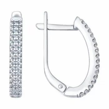 Серебряные серьги с фианитами