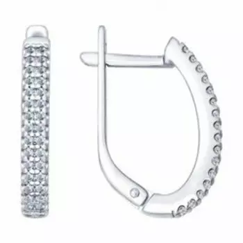 Серебряные серьги с фианитами