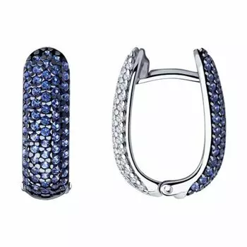 Серебряные серьги с фианитами