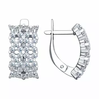 Серебряные серьги с фианитами