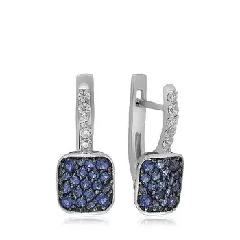 Серебряные серьги с фианитами