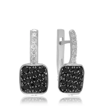 Серебряные серьги с фианитами