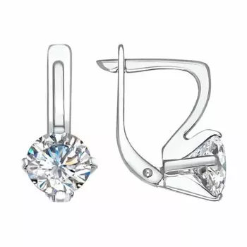 Серебряные серьги с фианитами