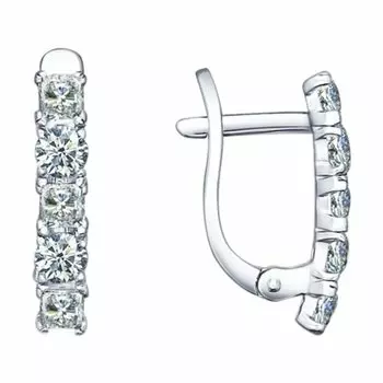 Серебряные серьги с фианитами