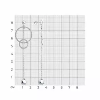 Серебряные серьги с фианитами