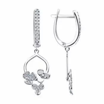 Серебряные серьги с фианитами