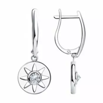 Серебряные серьги с фианитами