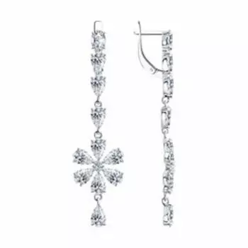 Серебряные серьги с фианитами