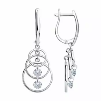 Серебряные серьги с фианитами