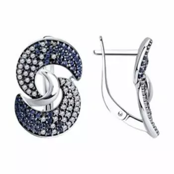 Серебряные серьги с фианитами