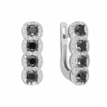 Серебряные серьги с фианитами