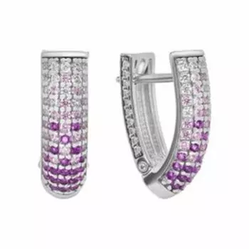 Серебряные серьги с фианитами