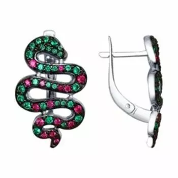 Серебряные серьги с фианитами