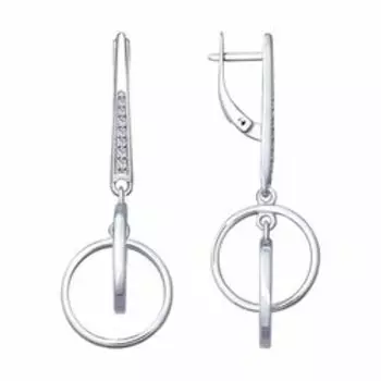 Серебряные серьги с фианитами