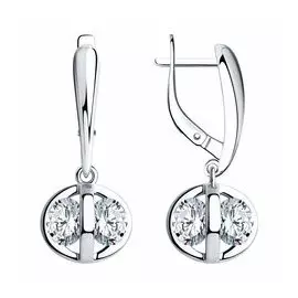 Серебряные серьги с фианитами