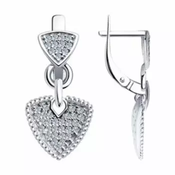 Серебряные серьги с фианитами